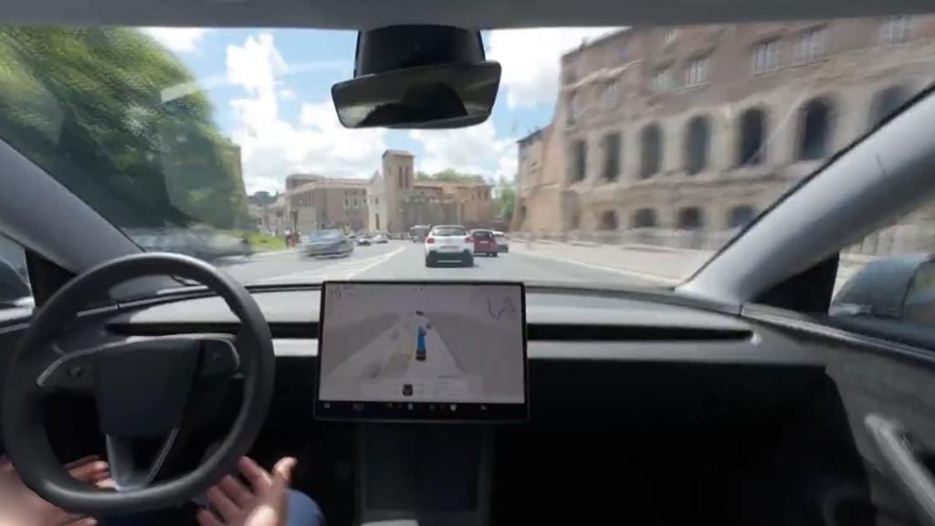 test tesla full self drive roma